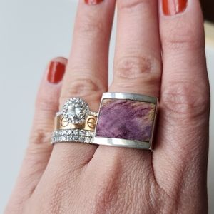 Solid purple charoite 950 sterling silver